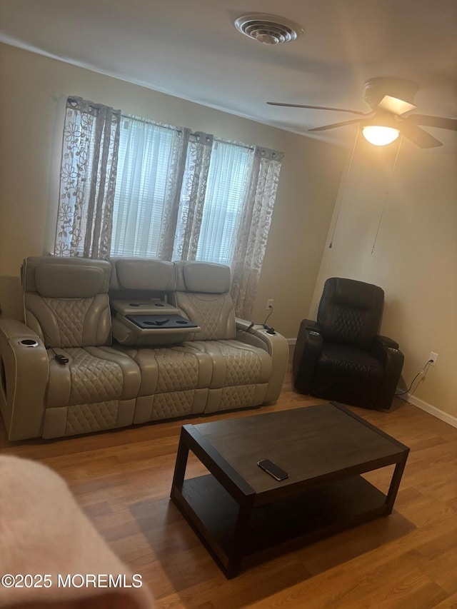6 Ardmore St Unit A, Whiting, NJ 08759 - living room featuring wood finished floors and a ceiling fan