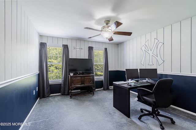 5 Persimmon Dr, Jackson, NJ 08527 - office area featuring a ceiling fan, carpet floors, and baseboards