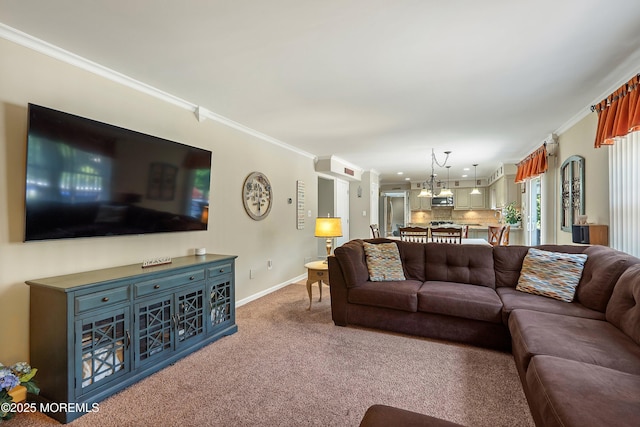 5 Persimmon Dr, Jackson, NJ 08527 - living room featuring baseboards, crown molding, and carpet floors