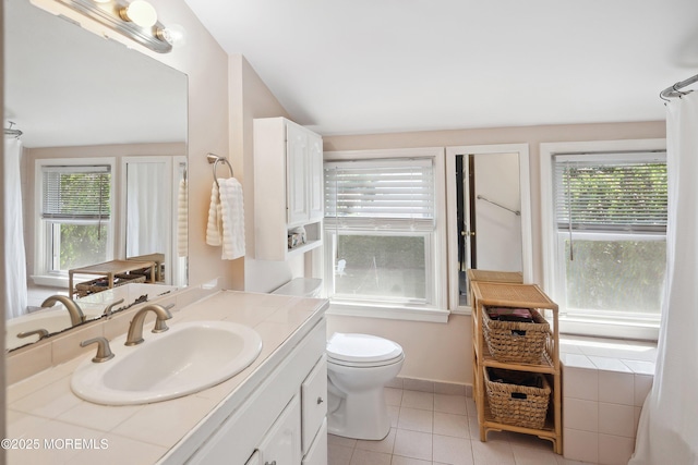 177 Cambridge Ave, Fair Haven, NJ 07704 - bathroom with healthy amount of natural light, vanity, and tile patterned flooring