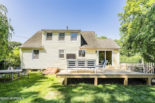 177 Cambridge Ave, Fair Haven, NJ 07704 - back of house with outdoor dining area, roof with shingles, and a deck