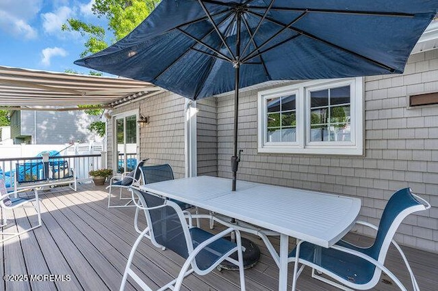 1304 Lenape Trl, Manasquan, NJ 08736 - wooden deck featuring outdoor dining area