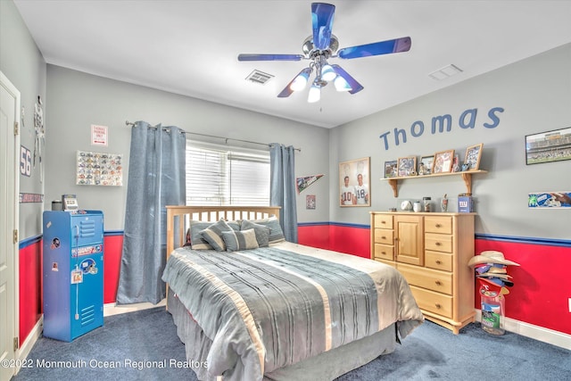 11 Elkridge Way, Manalapan, NJ 07726 - carpeted bedroom featuring a ceiling fan and baseboards