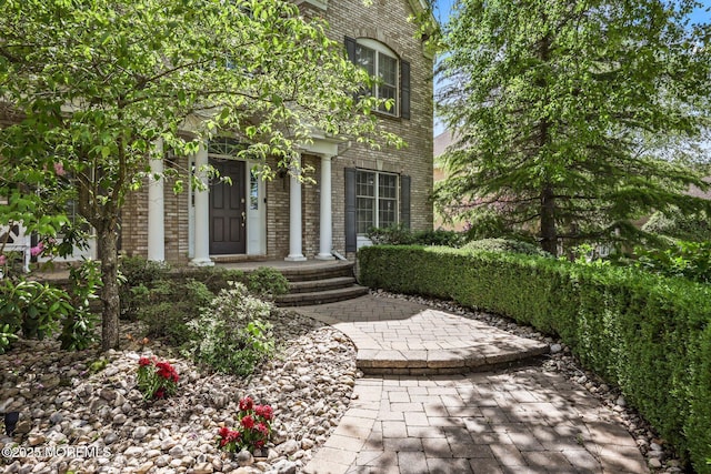 11 Elkridge Way, Manalapan, NJ 07726 - property entrance with brick siding