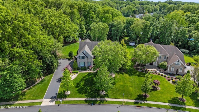 11 Elkridge Way, Manalapan, NJ 07726 - view from above of property featuring a forest
