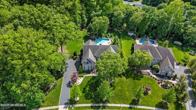 11 Elkridge Way, Manalapan, NJ 07726 - drone / aerial view of a pool