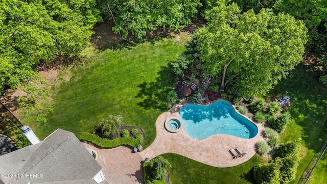 11 Elkridge Way, Manalapan, NJ 07726 - bird's eye view of a pool area