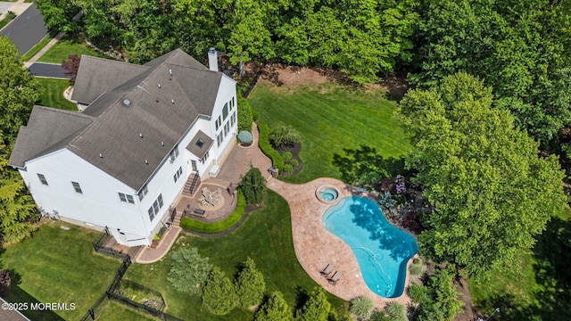 11 Elkridge Way, Manalapan, NJ 07726 - view from above of property featuring a pool area