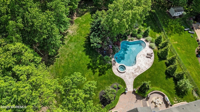11 Elkridge Way, Manalapan, NJ 07726 - aerial view of a pool area