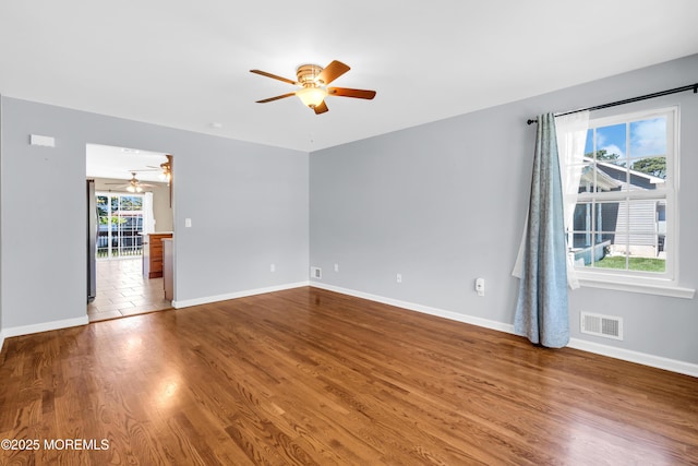 9 Fullerton Dr, Brick, NJ 08723 - empty room with ceiling fan, wood finished floors, and baseboards