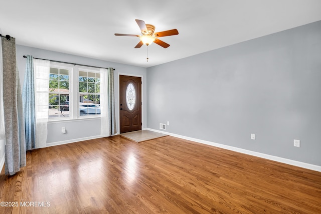 9 Fullerton Dr, Brick, NJ 08723 - foyer with a ceiling fan, baseboards, and wood finished floors