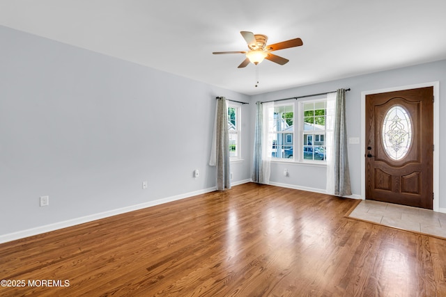 9 Fullerton Dr, Brick, NJ 08723 - foyer entrance featuring a ceiling fan, wood finished floors, and baseboards