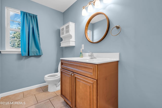 9 Fullerton Dr, Brick, NJ 08723 - bathroom featuring vanity, toilet, baseboards, and tile patterned flooring