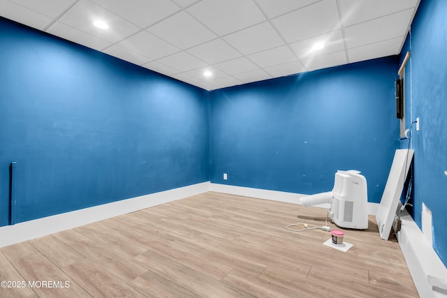 9 Fullerton Dr, Brick, NJ 08723 - empty room with wood finished floors, a paneled ceiling, baseboards, and recessed lighting