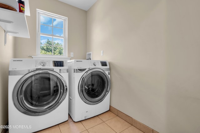 9 Fullerton Dr, Brick, NJ 08723 - laundry room with separate washer and dryer, light tile patterned floors, and baseboards