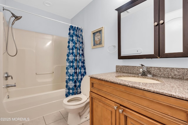 9 Fullerton Dr, Brick, NJ 08723 - full bath featuring vanity, shower / tub combo, tile patterned floors, and toilet