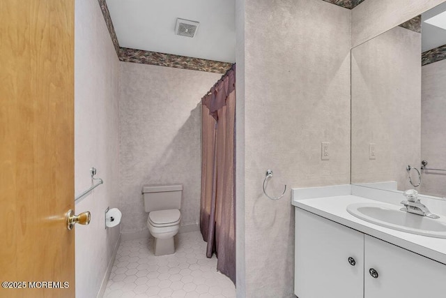 3 Black Pine Ln, Brielle, NJ 08730 - bathroom featuring vanity, toilet, tile patterned floors, and a shower with curtain