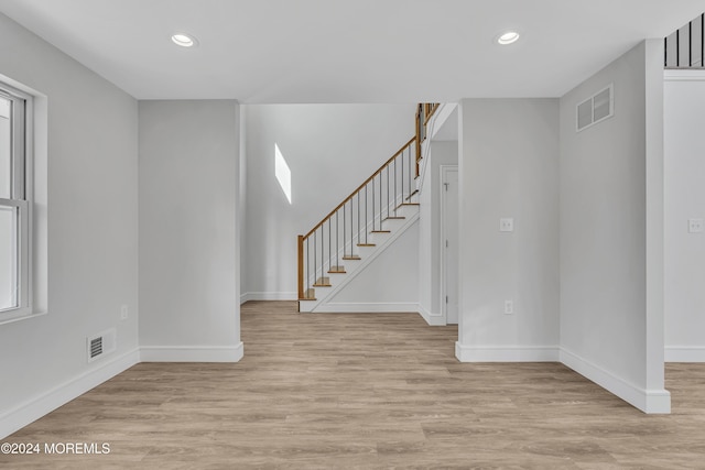169 Grand Central Pkwy, Bayville, NJ 08721 - entrance foyer with stairway, light wood-style floors, recessed lighting, and baseboards