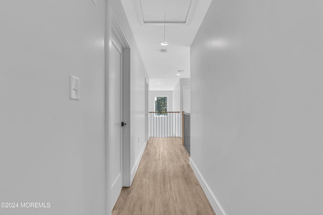 169 Grand Central Pkwy, Bayville, NJ 08721 - hall with attic access, light wood-style floors, and baseboards