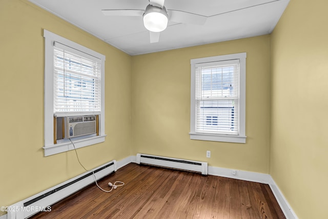 742 Leroy Pl, Lake Como, NJ 07719 - unfurnished room with a baseboard radiator, plenty of natural light, and cooling unit