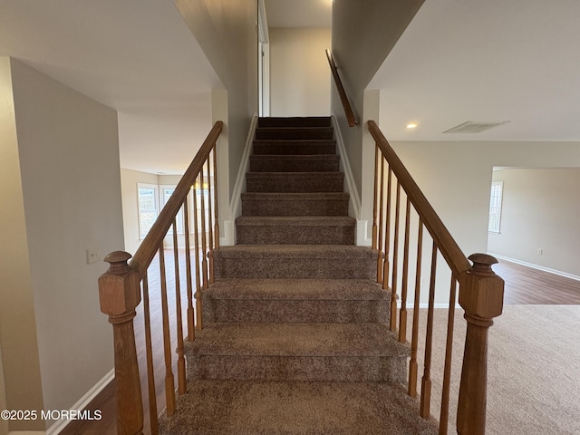 35 Deer Dr S, Barnegat, NJ 08005 - stairway featuring baseboards and wood finished floors