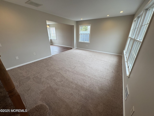 35 Deer Dr S, Barnegat, NJ 08005 - empty room featuring dark colored carpet, baseboards, and recessed lighting