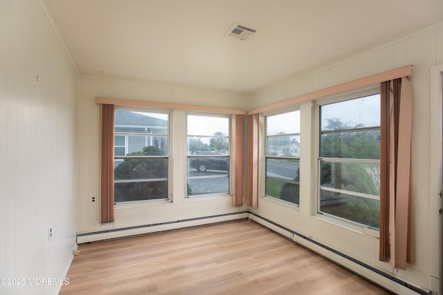 343 Barbados Dr N, Toms River, NJ 08757 - unfurnished room featuring crown molding, light wood-style floors, and a baseboard radiator