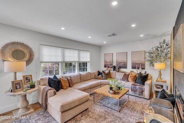 2574 Algonkin Trl, Manasquan, NJ 08736 - living area with recessed lighting, wood finished floors, and baseboards