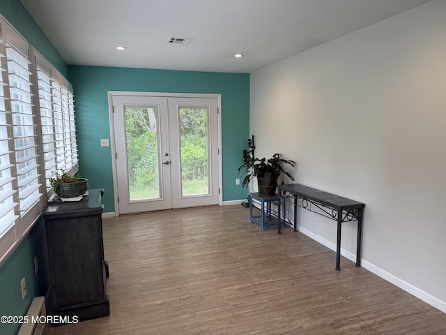 15 Tudor Ct, Brick, NJ 08723 - doorway featuring french doors, baseboards, wood finished floors, and recessed lighting