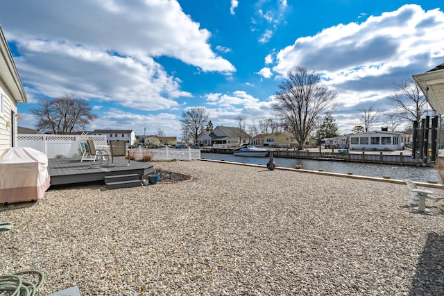 834 Leeward Dr, Forked River, NJ 08731 - view of yard featuring a deck with water view and a residential view