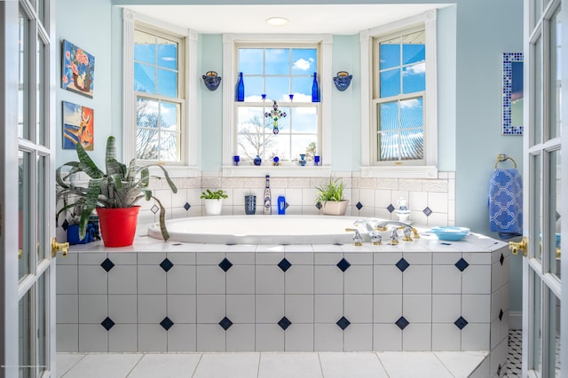 834 Leeward Dr, Forked River, NJ 08731 - kitchen with tile counters and tile patterned flooring