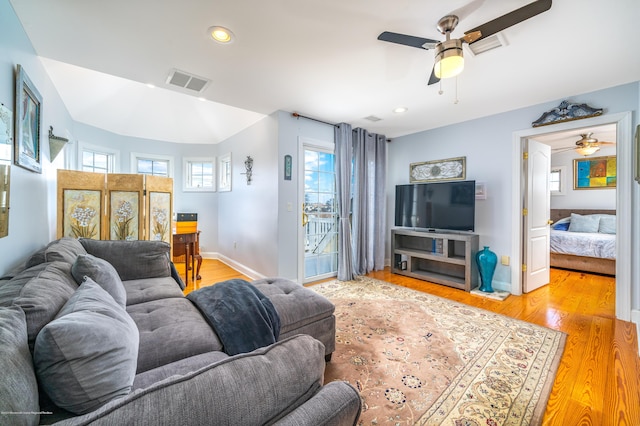 834 Leeward Dr, Forked River, NJ 08731 - living area with ceiling fan, light wood-style flooring, baseboards, and recessed lighting