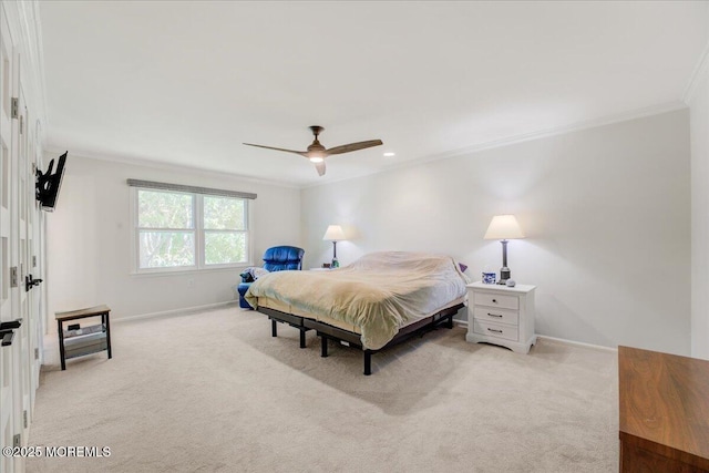 18 Vaughn Dr, Middletown, NJ 07748 - bedroom featuring ornamental molding, baseboards, carpet, ceiling fan, and recessed lighting