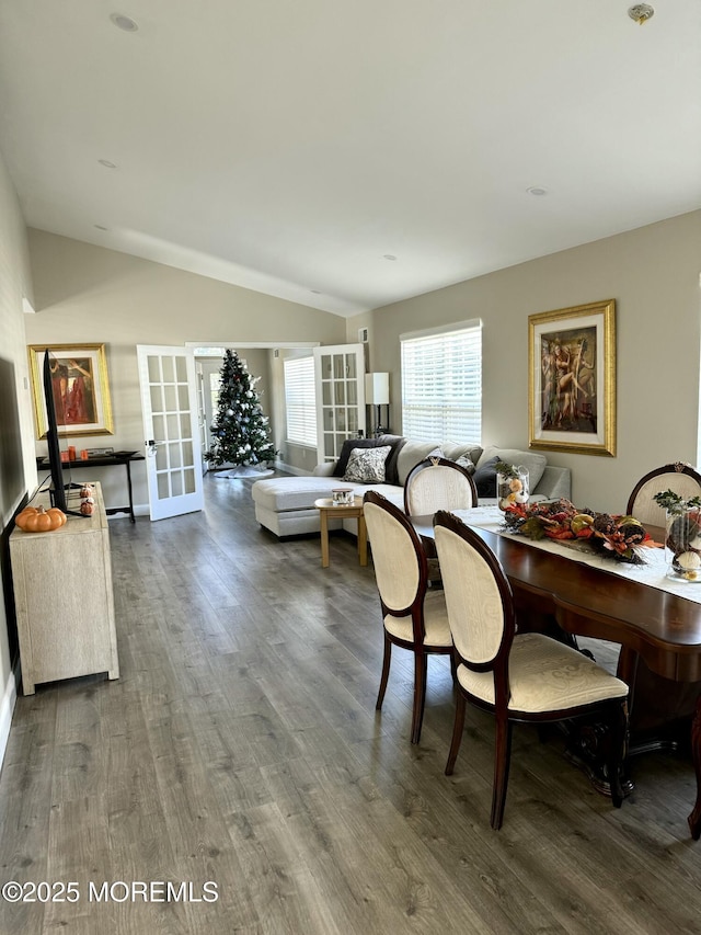 2560 Haverhill Ct, Toms River, NJ 08755 - dining space with wood finished floors, lofted ceiling, and french doors