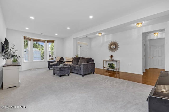 27 Cromwell Ln, Jackson, NJ 08527 - living area with recessed lighting, baseboards, carpet, and wood finished floors