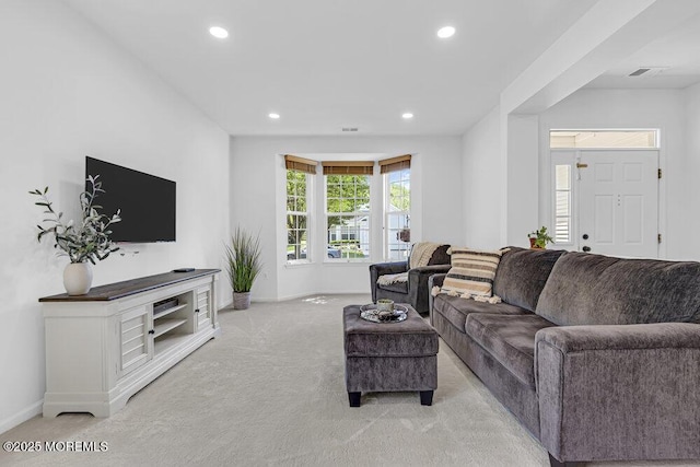 27 Cromwell Ln, Jackson, NJ 08527 - living room with light carpet, recessed lighting, and baseboards