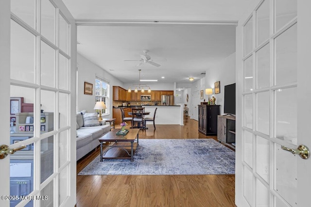 27 Cromwell Ln, Jackson, NJ 08527 - living room featuring ceiling fan and wood finished floors