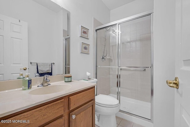 27 Cromwell Ln, Jackson, NJ 08527 - bathroom with a stall shower, vanity, toilet, and tile patterned flooring