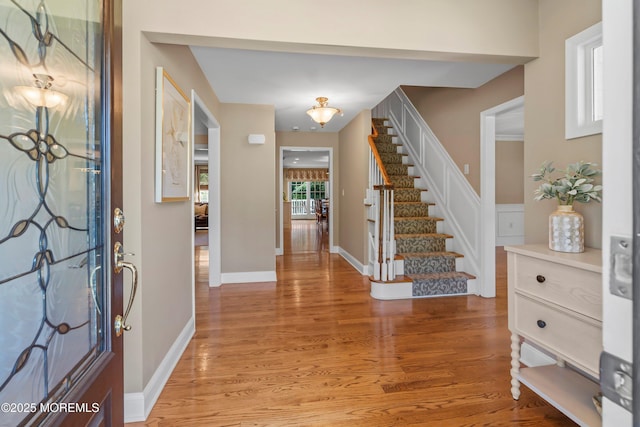 10 Woods Rd, West Long Branch, NJ 07764 - foyer with stairway, light wood finished floors, and baseboards