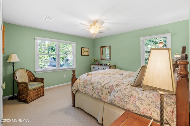 10 Woods Rd, West Long Branch, NJ 07764 - bedroom featuring light carpet, baseboards, and ceiling fan