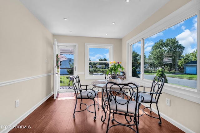 8 Brakenbury Ct, Toms River, NJ 08757 - dining area with dark wood-style floors, baseboards, and recessed lighting