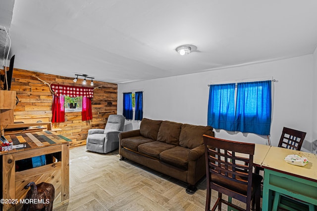 12 Central Ave, Waretown, NJ 08758 - living room with wood walls and track lighting