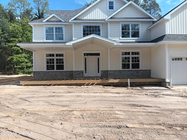 821 Naryshkin Way, Toms River, NJ 08753 - view of front facade with stone siding and roof with shingles
