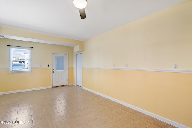 43 S Ensign Dr, Little Egg Harbor, NJ 08087 - unfurnished room with ceiling fan and baseboards