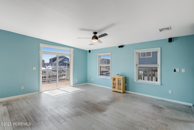 43 S Ensign Dr, Little Egg Harbor, NJ 08087 - unfurnished room with ceiling fan, plenty of natural light, and wood finished floors