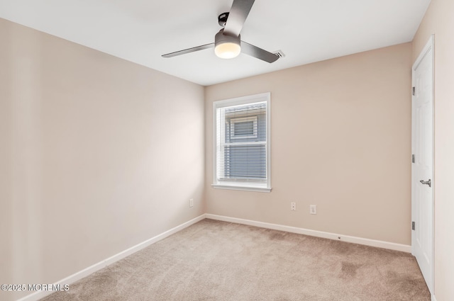 43 S Ensign Dr, Little Egg Harbor, NJ 08087 - spare room with light carpet, a ceiling fan, and baseboards