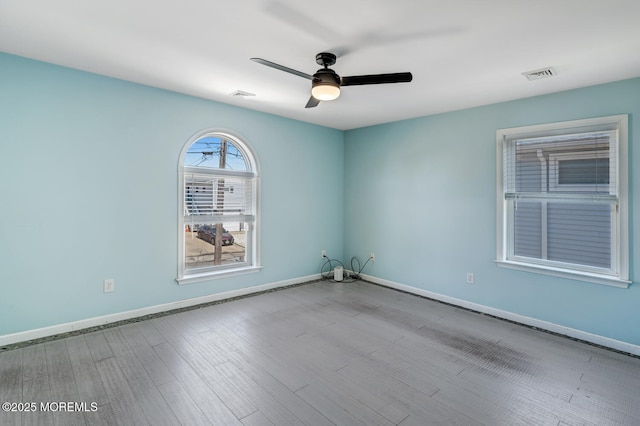 43 S Ensign Dr, Little Egg Harbor, NJ 08087 - unfurnished room with a ceiling fan, wood finished floors, and baseboards
