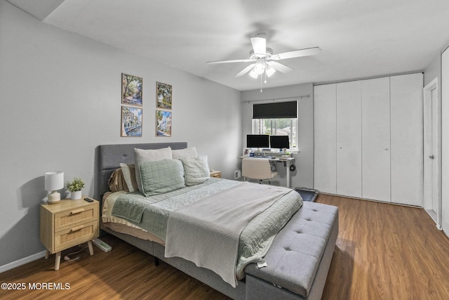 8 Fern Ct, Tinton Falls, NJ 07724 - bedroom featuring wood finished floors, a closet, and a ceiling fan