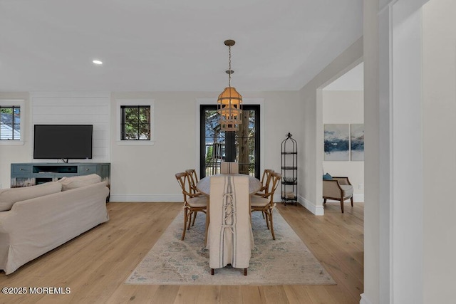 2110 Edgewood Pl, Spring Lake, NJ 07762 - dining area with plenty of natural light, baseboards, light wood-style flooring, and recessed lighting