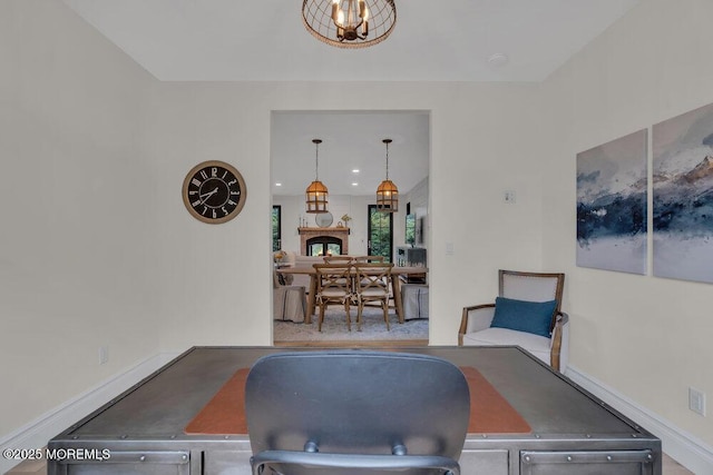 2110 Edgewood Pl, Spring Lake, NJ 07762 - office area with a chandelier